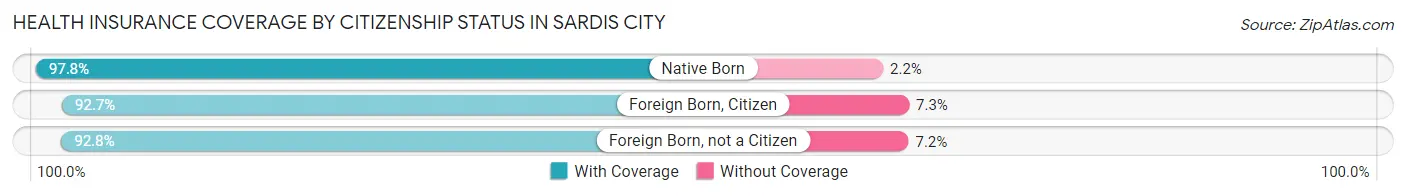Health Insurance Coverage by Citizenship Status in Sardis City