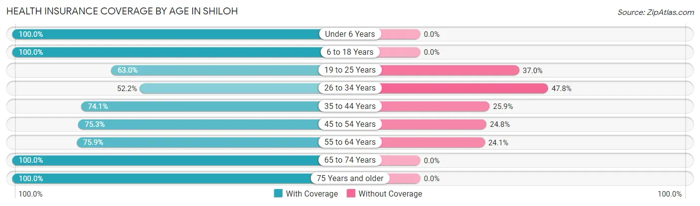 Health Insurance Coverage by Age in Shiloh