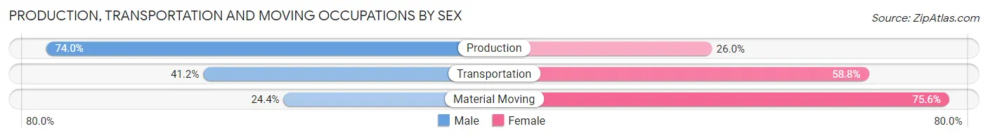 Production, Transportation and Moving Occupations by Sex in Summerdale