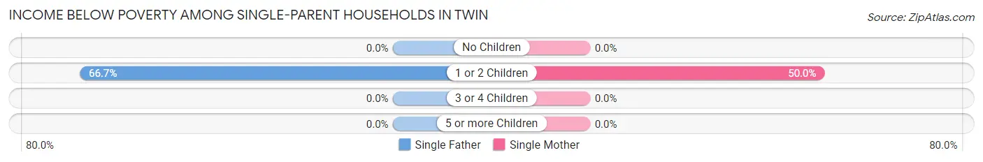 Income Below Poverty Among Single-Parent Households in Twin