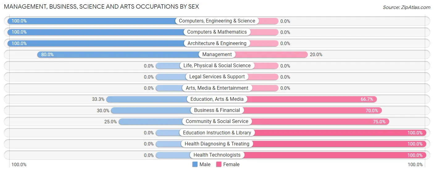 Management, Business, Science and Arts Occupations by Sex in Twin