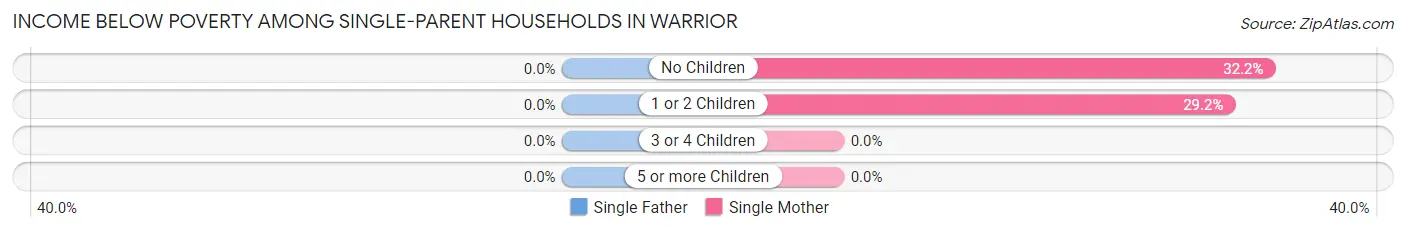 Income Below Poverty Among Single-Parent Households in Warrior