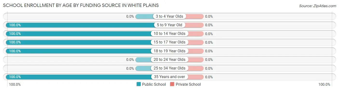 School Enrollment by Age by Funding Source in White Plains