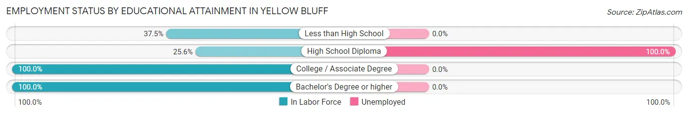 Employment Status by Educational Attainment in Yellow Bluff
