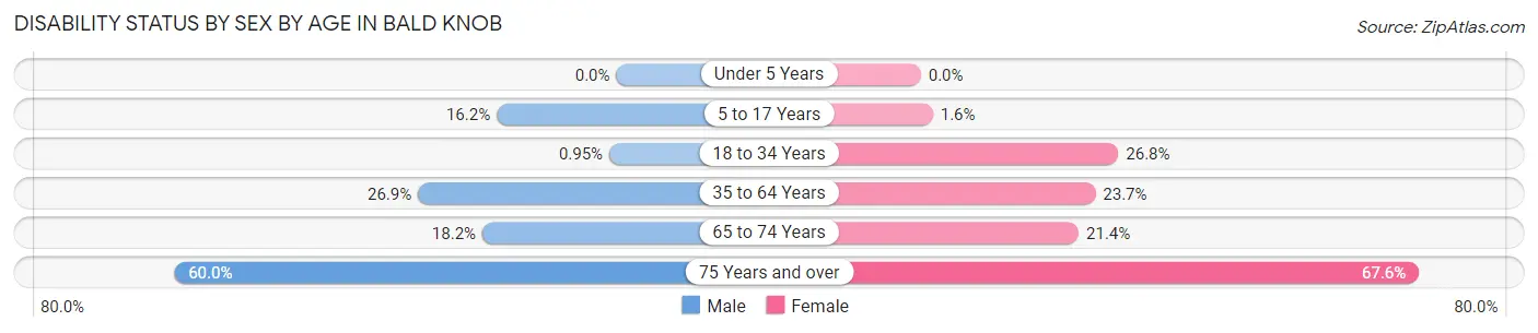 Disability Status by Sex by Age in Bald Knob