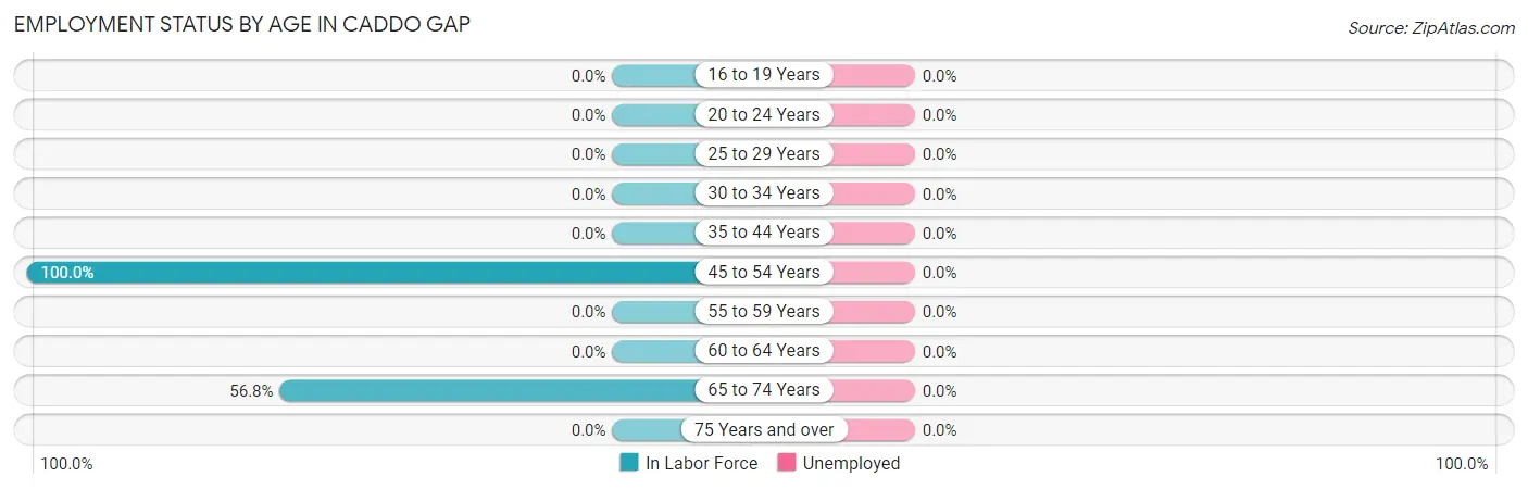 Employment Status by Age in Caddo Gap