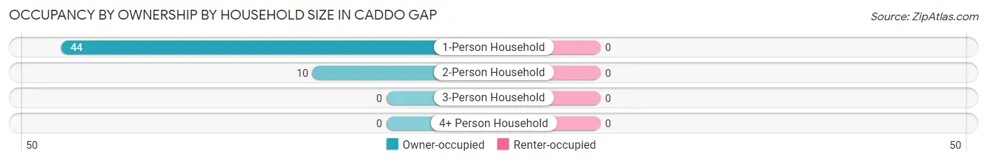Occupancy by Ownership by Household Size in Caddo Gap
