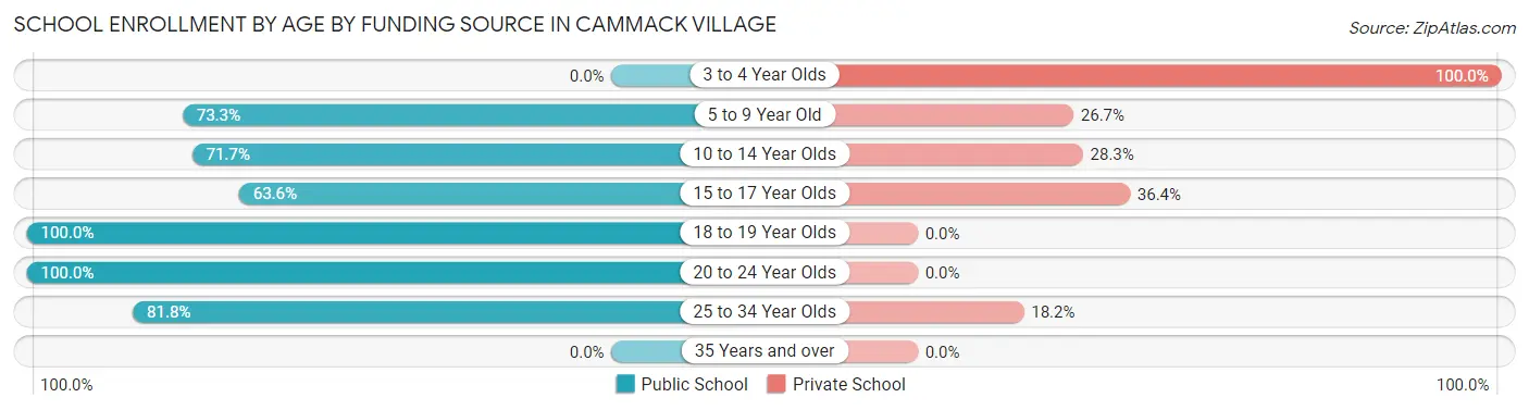 School Enrollment by Age by Funding Source in Cammack Village
