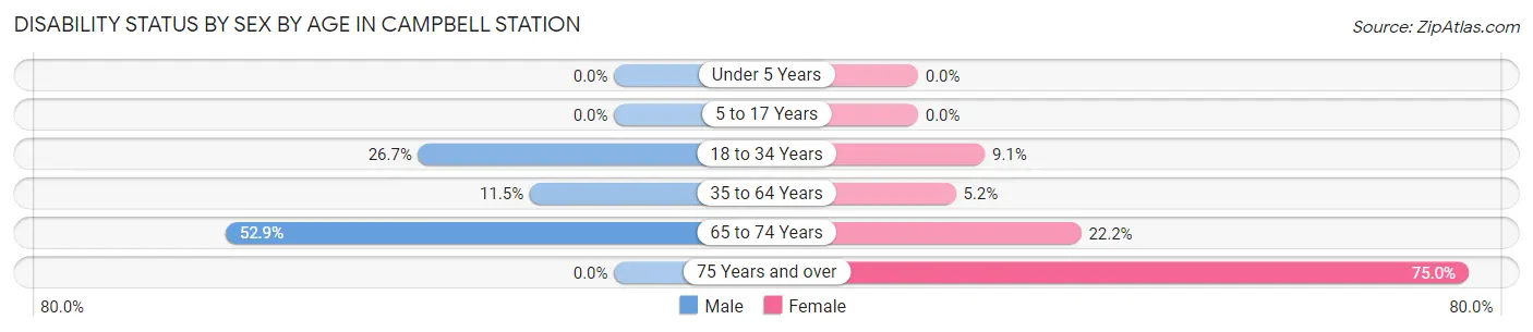 Disability Status by Sex by Age in Campbell Station