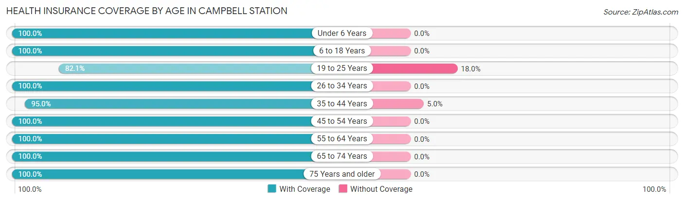Health Insurance Coverage by Age in Campbell Station