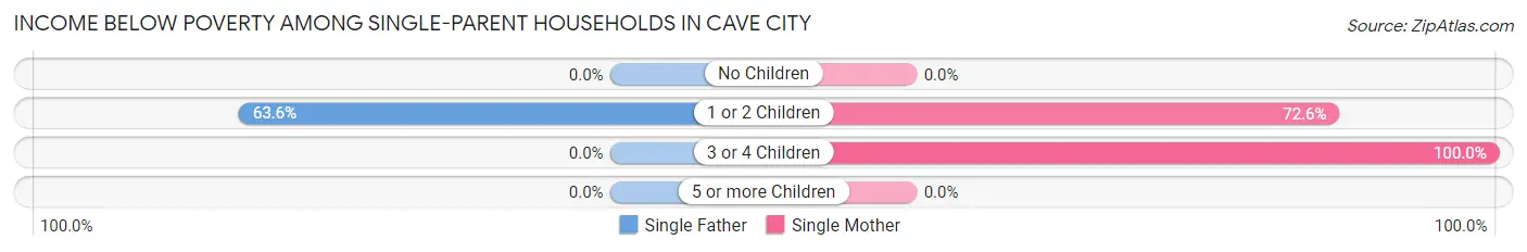 Income Below Poverty Among Single-Parent Households in Cave City
