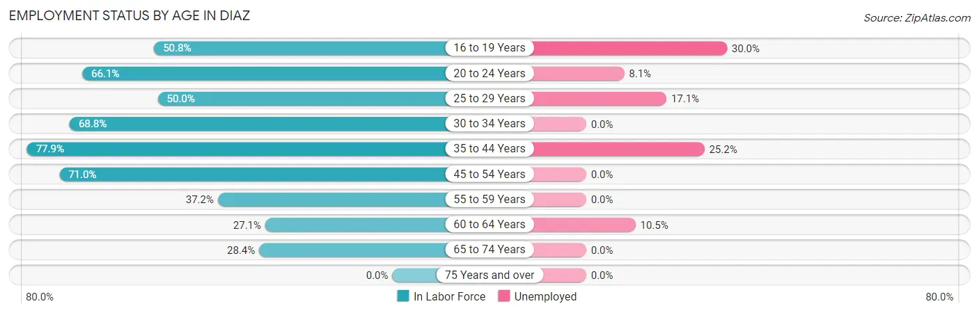 Employment Status by Age in Diaz
