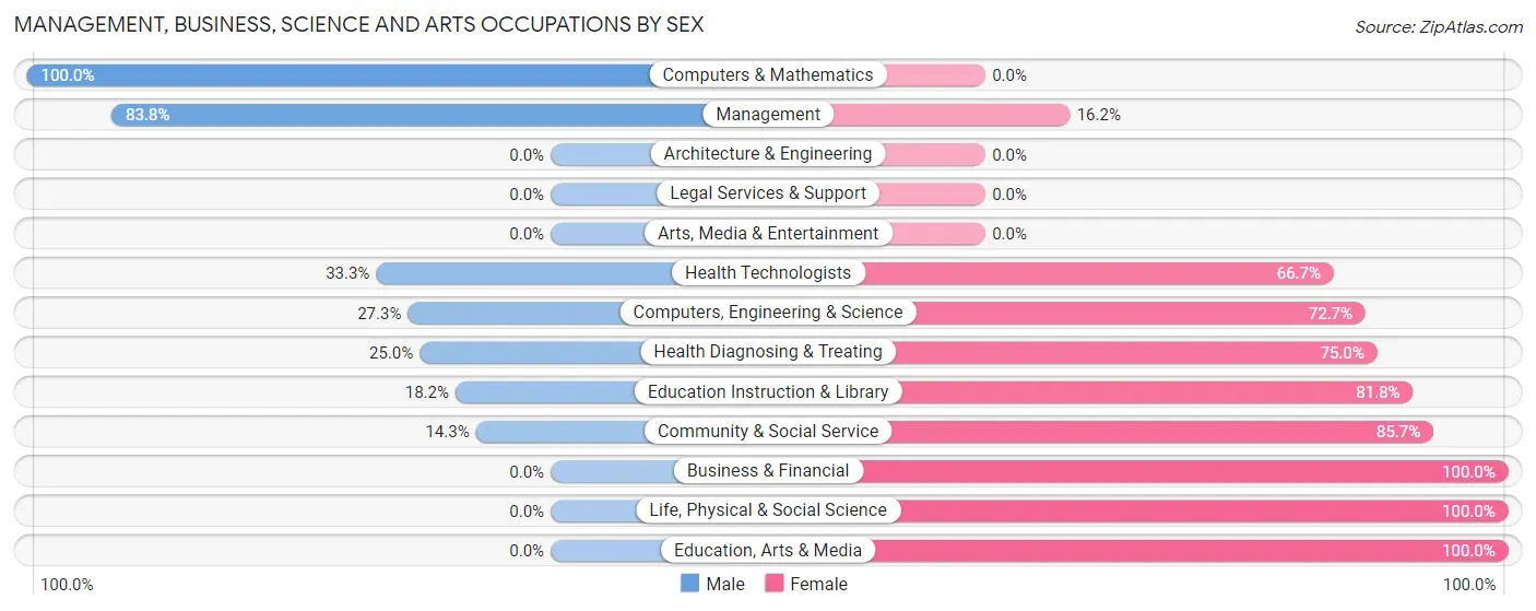 Management, Business, Science and Arts Occupations by Sex in Diaz