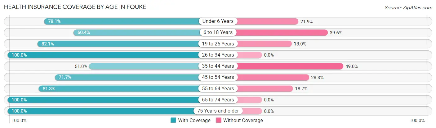 Health Insurance Coverage by Age in Fouke