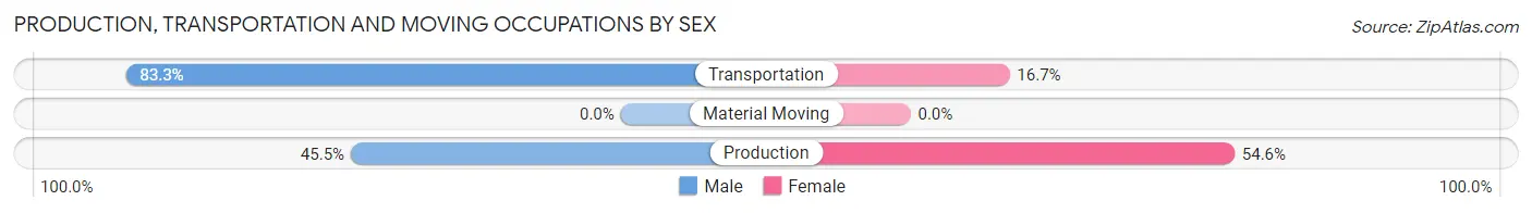 Production, Transportation and Moving Occupations by Sex in Gillett
