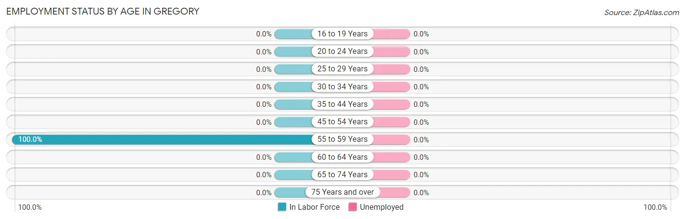 Employment Status by Age in Gregory