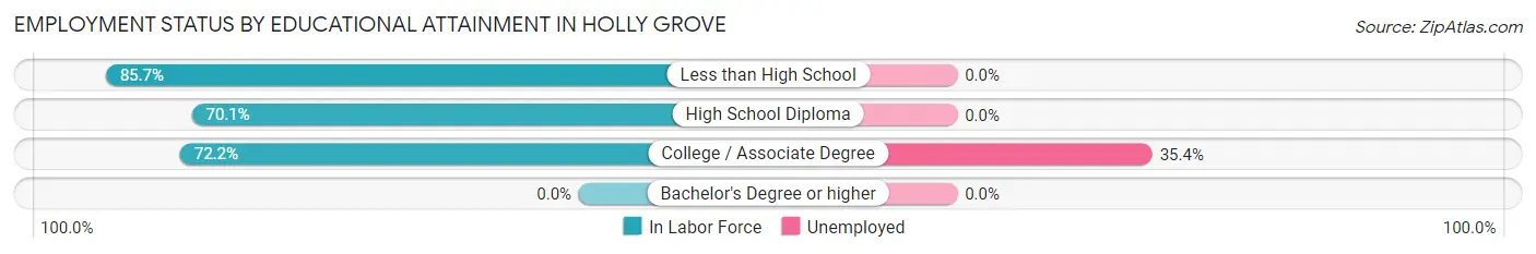 Employment Status by Educational Attainment in Holly Grove