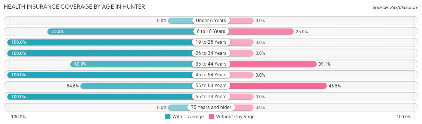 Health Insurance Coverage by Age in Hunter