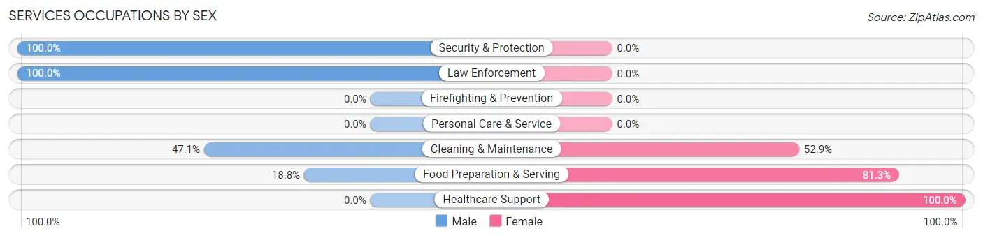 Services Occupations by Sex in Lepanto