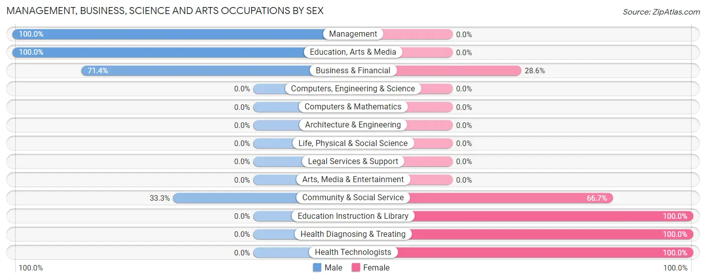 Management, Business, Science and Arts Occupations by Sex in Letona