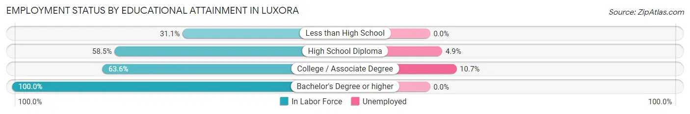Employment Status by Educational Attainment in Luxora