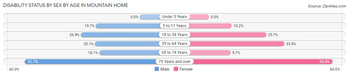 Disability Status by Sex by Age in Mountain Home