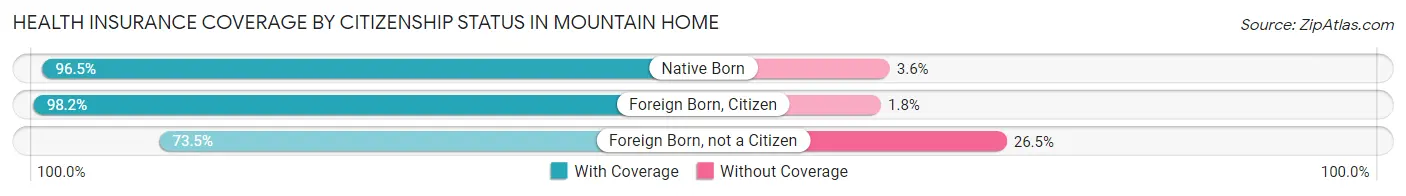 Health Insurance Coverage by Citizenship Status in Mountain Home