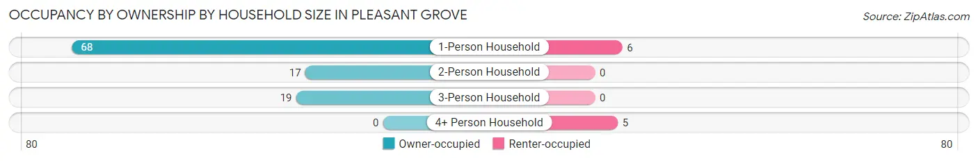 Occupancy by Ownership by Household Size in Pleasant Grove