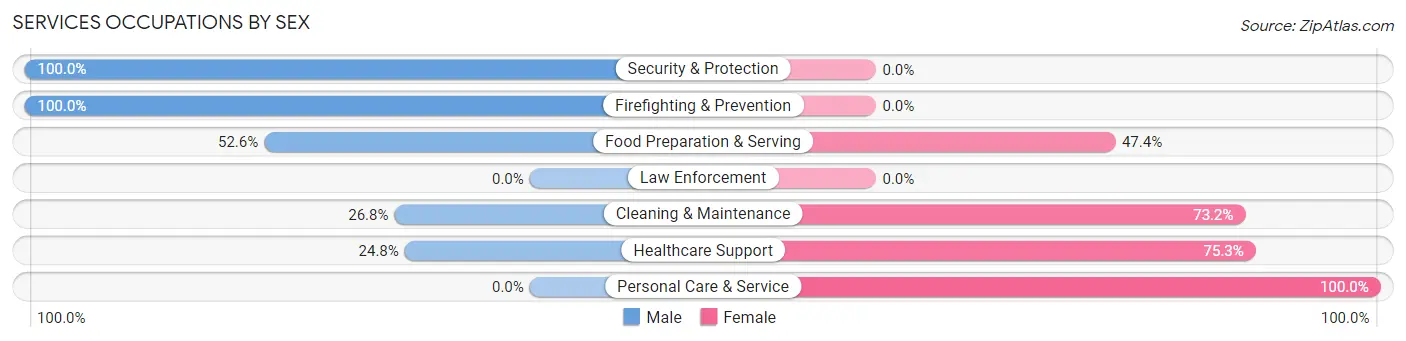 Services Occupations by Sex in Stuttgart