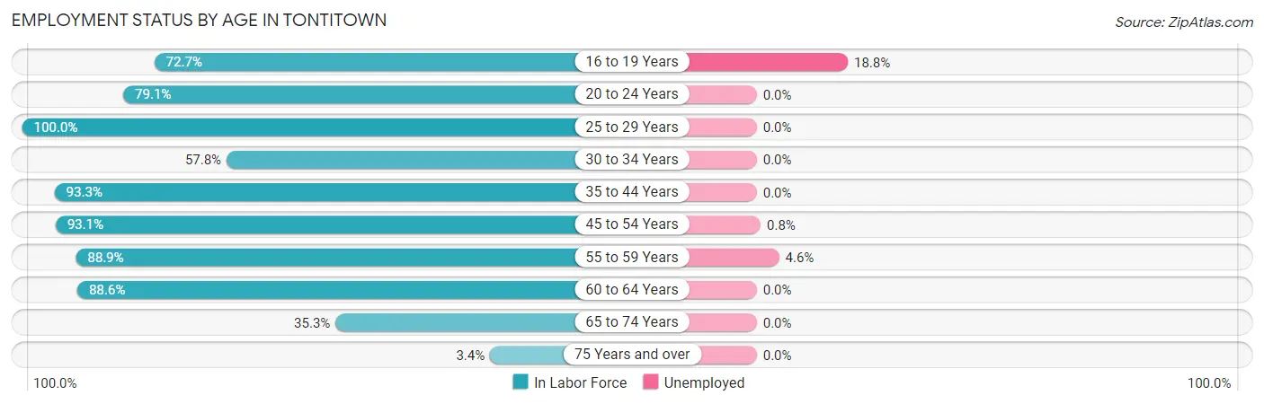 Employment Status by Age in Tontitown