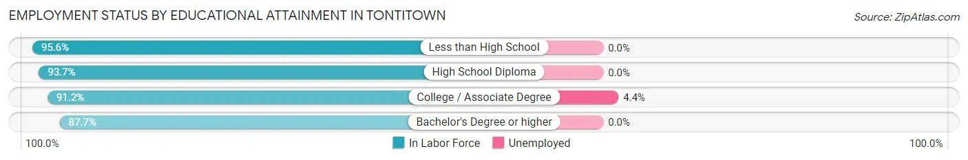 Employment Status by Educational Attainment in Tontitown