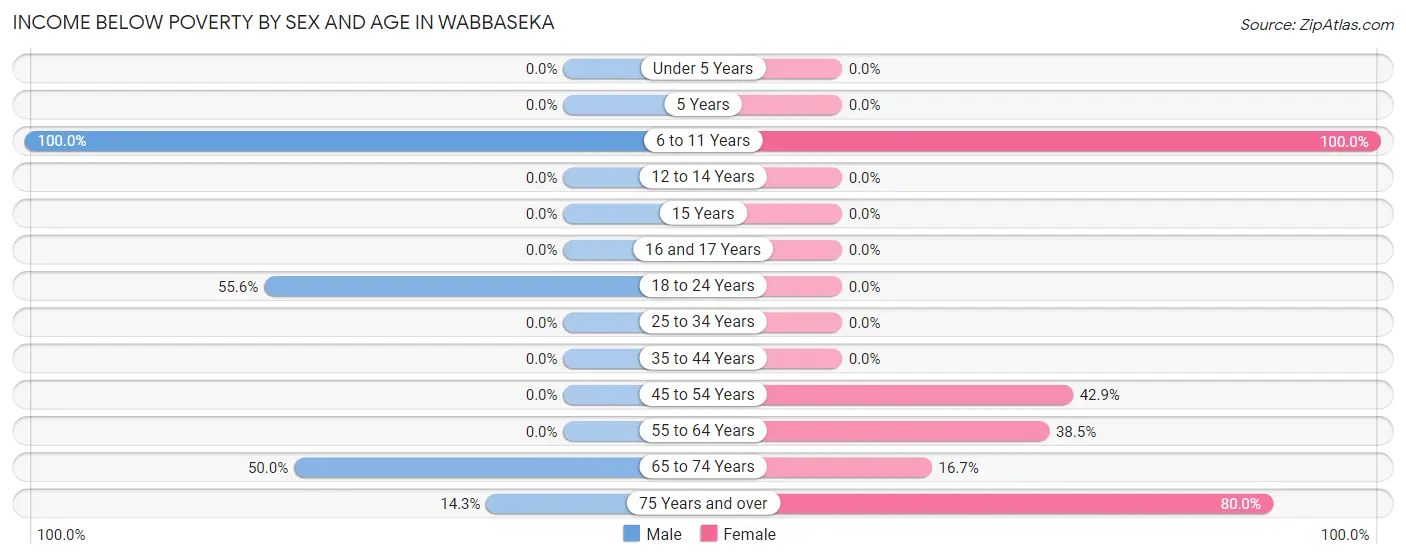 Income Below Poverty by Sex and Age in Wabbaseka