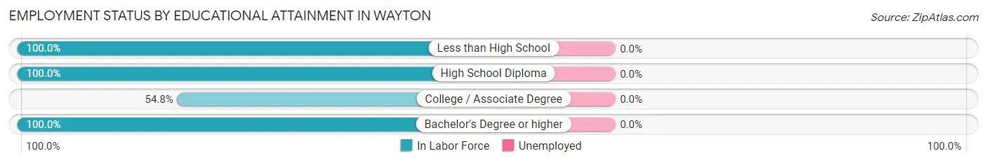 Employment Status by Educational Attainment in Wayton