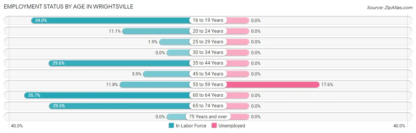 Employment Status by Age in Wrightsville