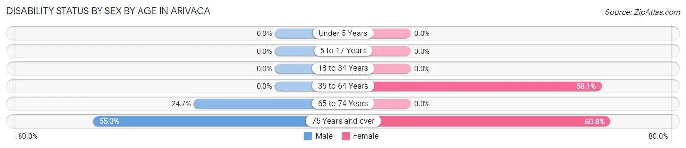 Disability Status by Sex by Age in Arivaca