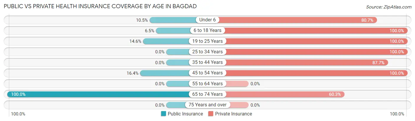 Public vs Private Health Insurance Coverage by Age in Bagdad