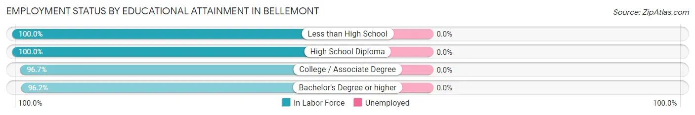 Employment Status by Educational Attainment in Bellemont