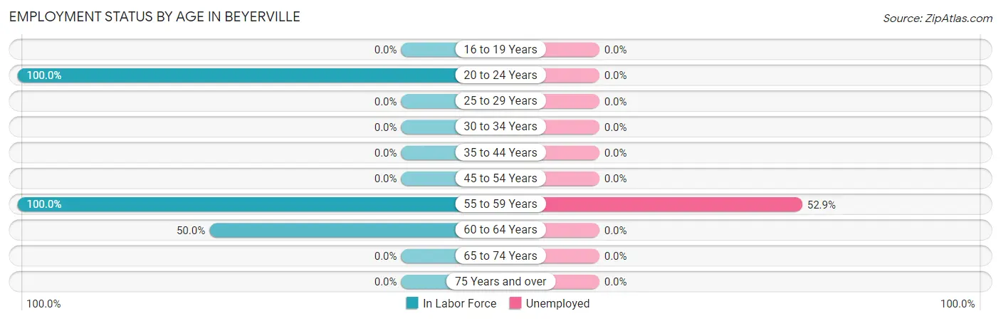 Employment Status by Age in Beyerville