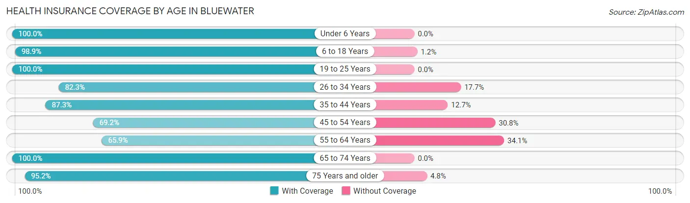 Health Insurance Coverage by Age in Bluewater