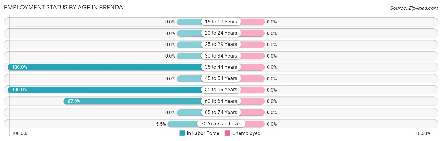 Employment Status by Age in Brenda