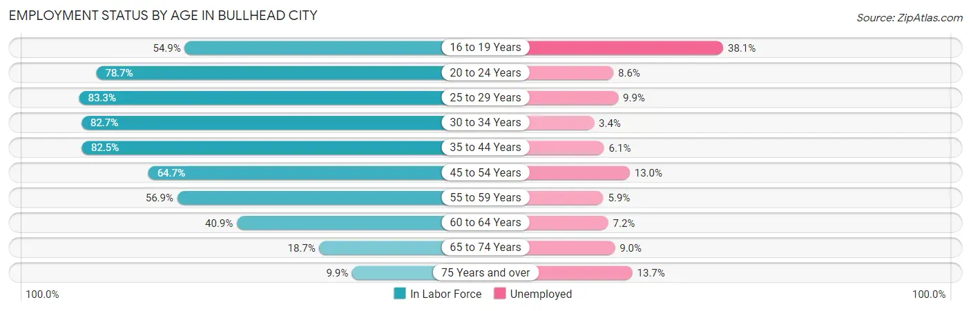 Employment Status by Age in Bullhead City