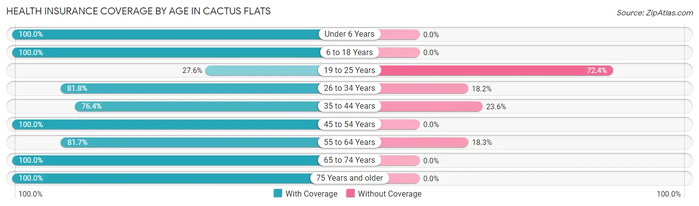 Health Insurance Coverage by Age in Cactus Flats