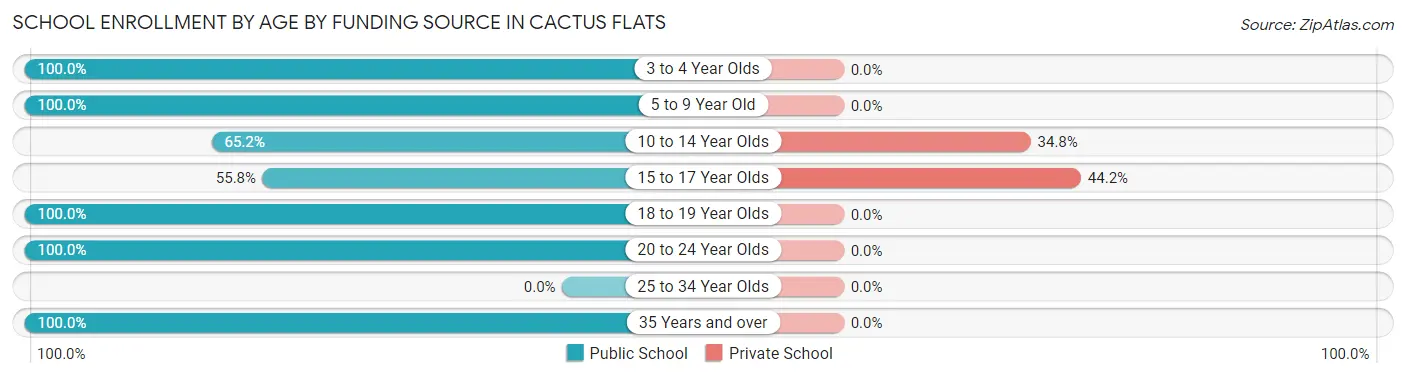 School Enrollment by Age by Funding Source in Cactus Flats