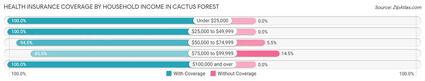 Health Insurance Coverage by Household Income in Cactus Forest