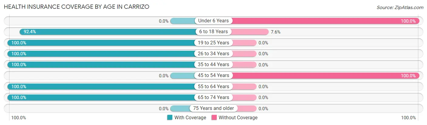 Health Insurance Coverage by Age in Carrizo