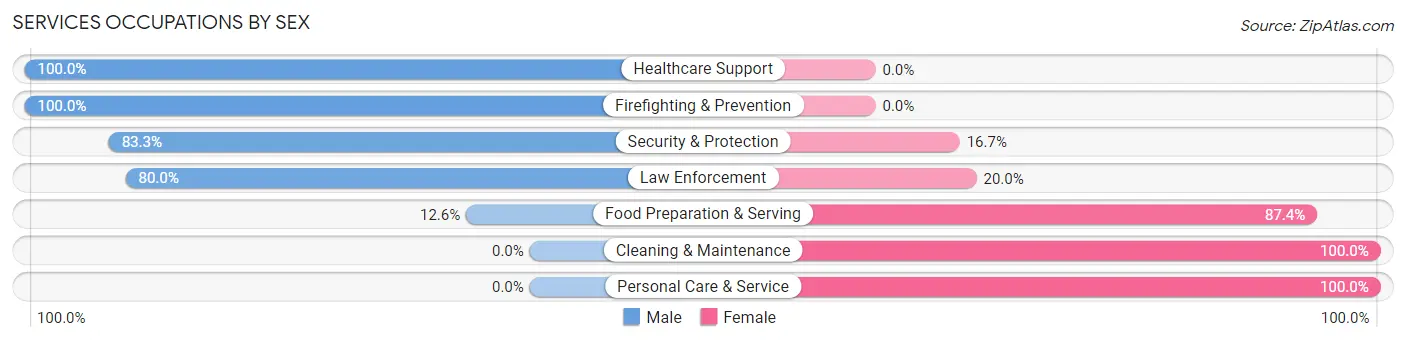 Services Occupations by Sex in Dewey Humboldt