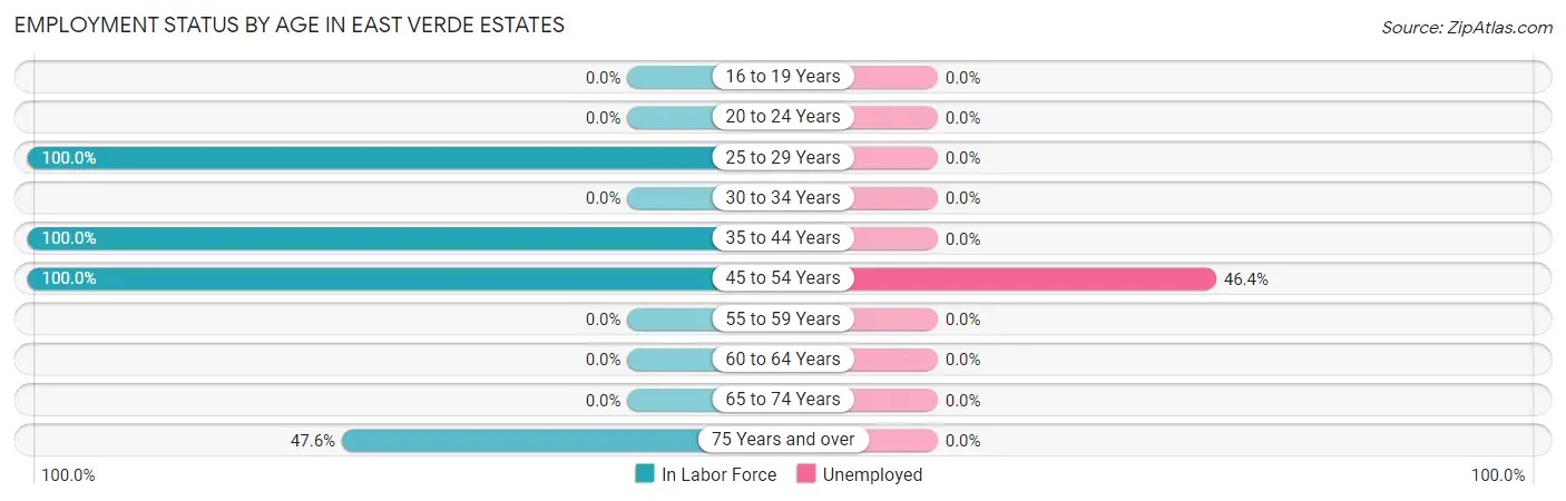 Employment Status by Age in East Verde Estates