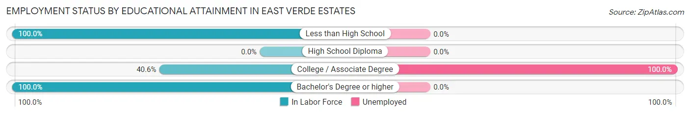 Employment Status by Educational Attainment in East Verde Estates