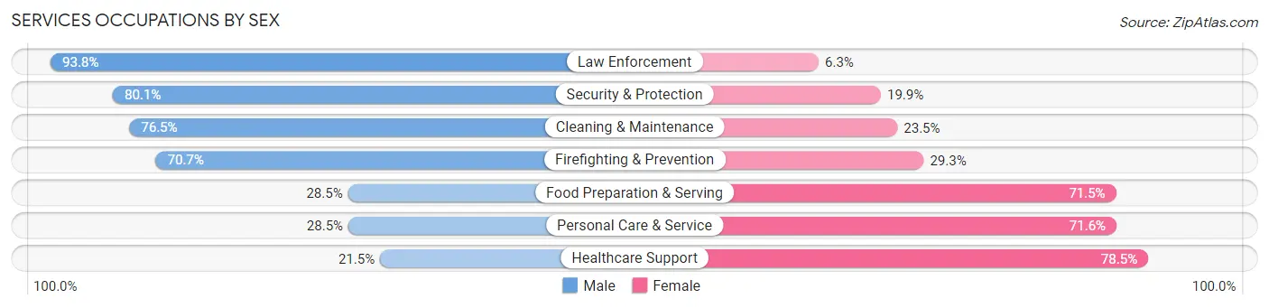 Services Occupations by Sex in El Mirage
