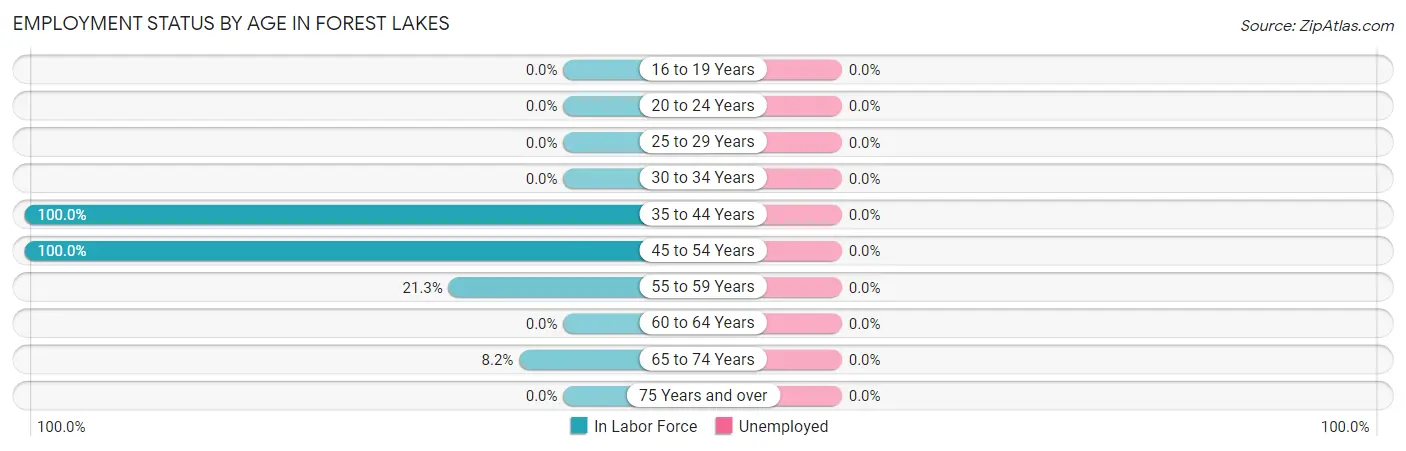 Employment Status by Age in Forest Lakes